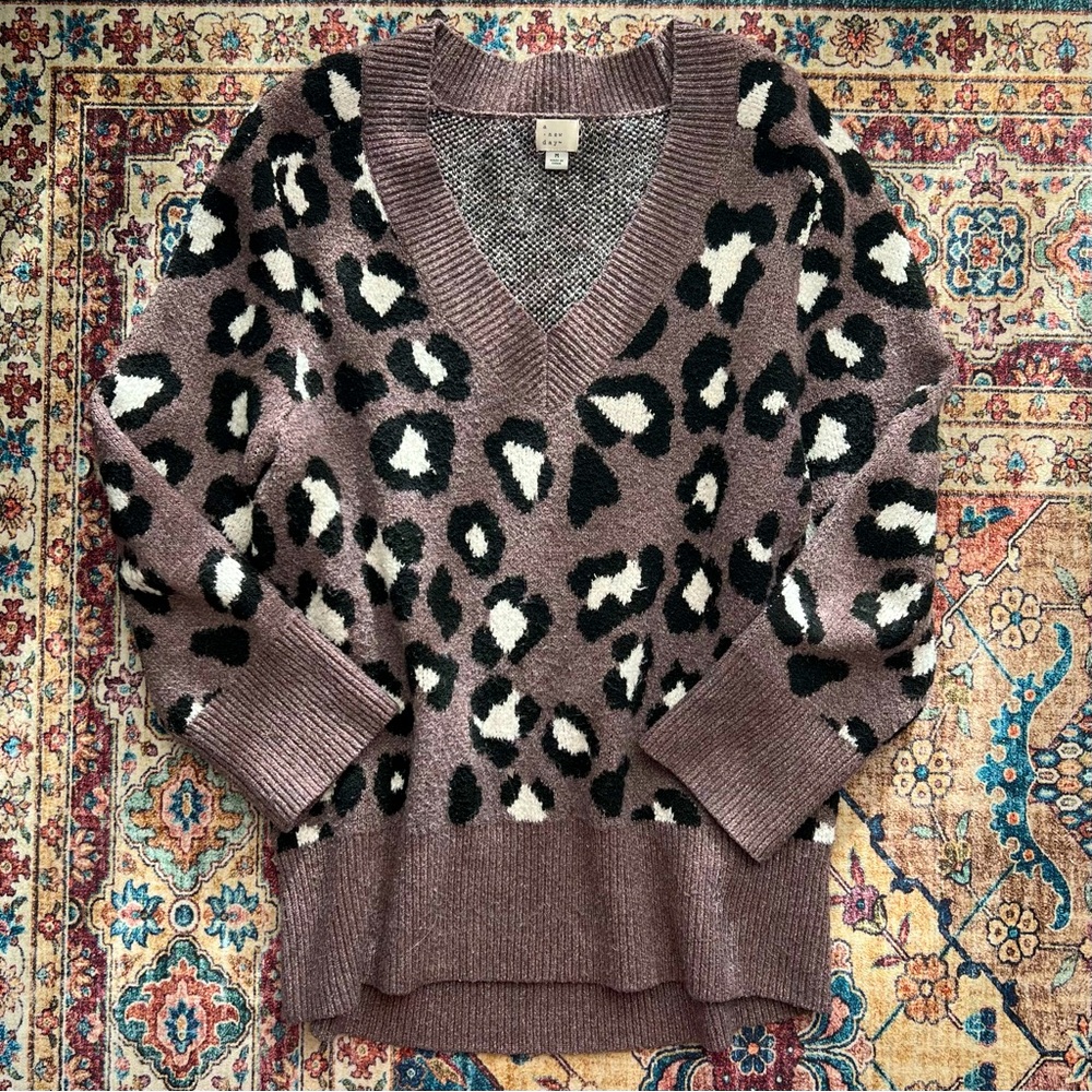 a new day Leopard Print Sweater - Brown and Black